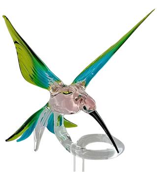 Preview: Orchideenstab - Kolibri (normale Ausführung, rosa-hellblau-grün)